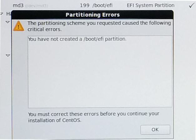 location of cent os efi boot